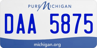 MI license plate DAA5875