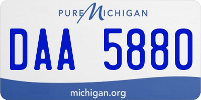 MI license plate DAA5880