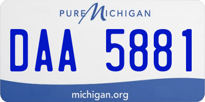 MI license plate DAA5881