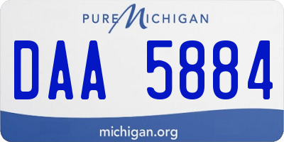 MI license plate DAA5884