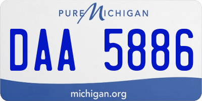 MI license plate DAA5886