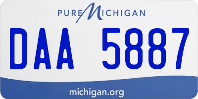 MI license plate DAA5887