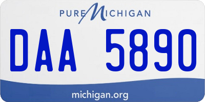 MI license plate DAA5890