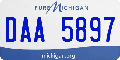 MI license plate DAA5897