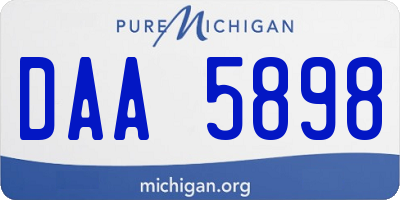 MI license plate DAA5898