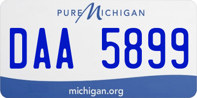 MI license plate DAA5899