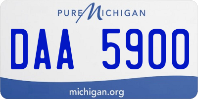 MI license plate DAA5900