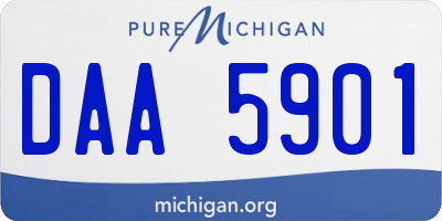 MI license plate DAA5901