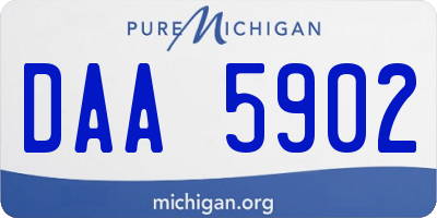 MI license plate DAA5902