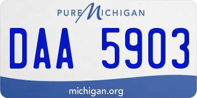 MI license plate DAA5903