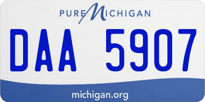 MI license plate DAA5907