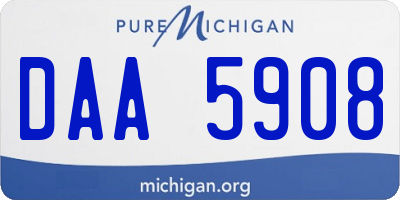 MI license plate DAA5908