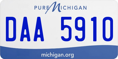 MI license plate DAA5910