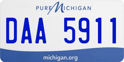 MI license plate DAA5911