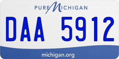 MI license plate DAA5912