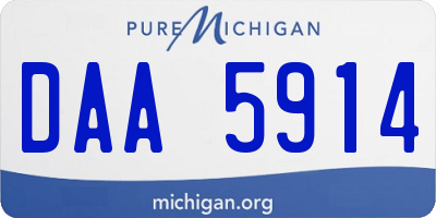 MI license plate DAA5914