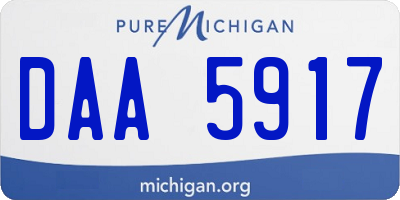 MI license plate DAA5917