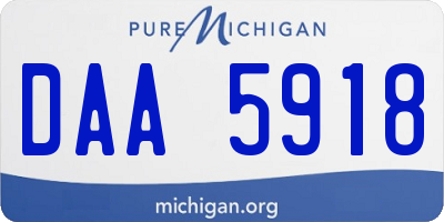 MI license plate DAA5918