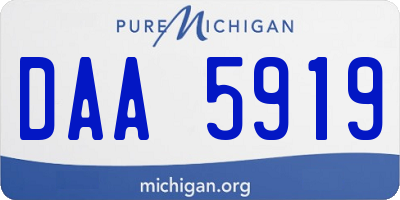 MI license plate DAA5919