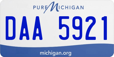 MI license plate DAA5921