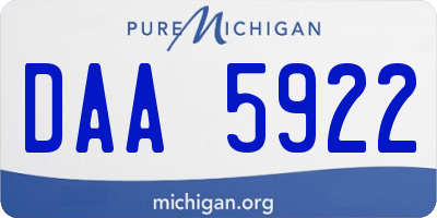 MI license plate DAA5922