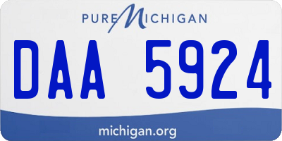 MI license plate DAA5924