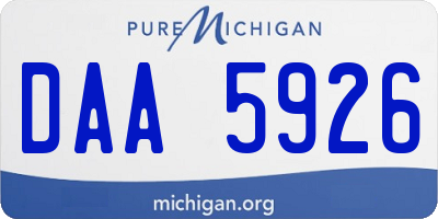 MI license plate DAA5926