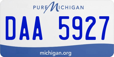 MI license plate DAA5927