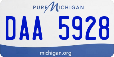 MI license plate DAA5928