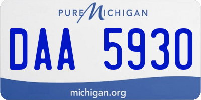 MI license plate DAA5930