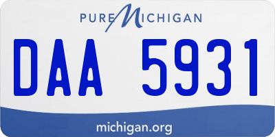 MI license plate DAA5931