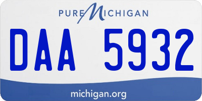 MI license plate DAA5932