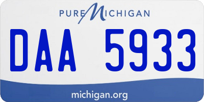 MI license plate DAA5933