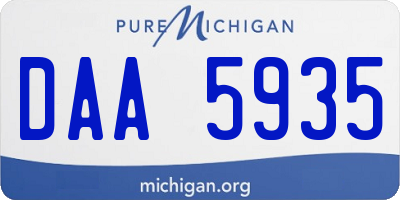 MI license plate DAA5935