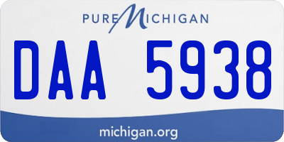 MI license plate DAA5938