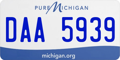 MI license plate DAA5939