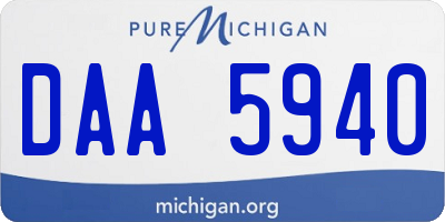 MI license plate DAA5940