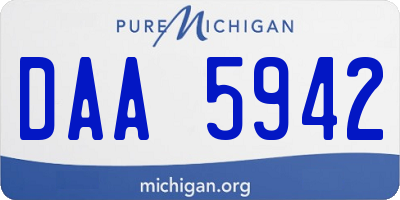 MI license plate DAA5942