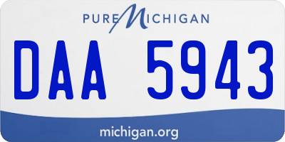 MI license plate DAA5943
