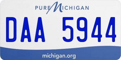 MI license plate DAA5944