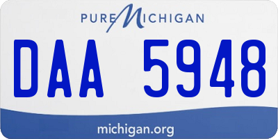 MI license plate DAA5948