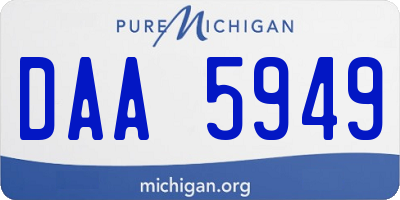 MI license plate DAA5949