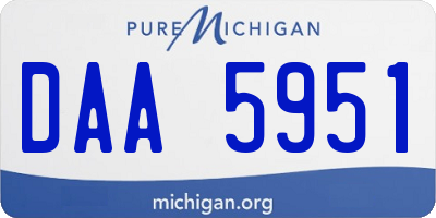 MI license plate DAA5951