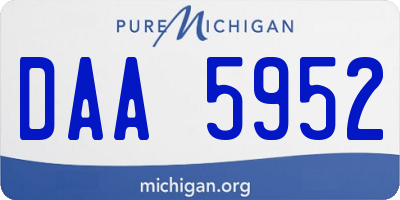 MI license plate DAA5952