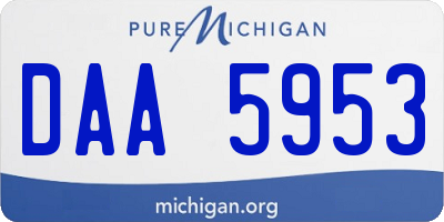 MI license plate DAA5953