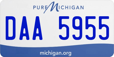 MI license plate DAA5955