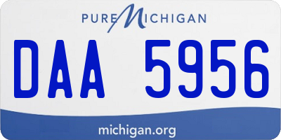 MI license plate DAA5956