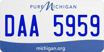 MI license plate DAA5959