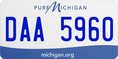 MI license plate DAA5960