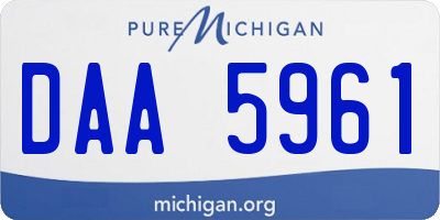 MI license plate DAA5961